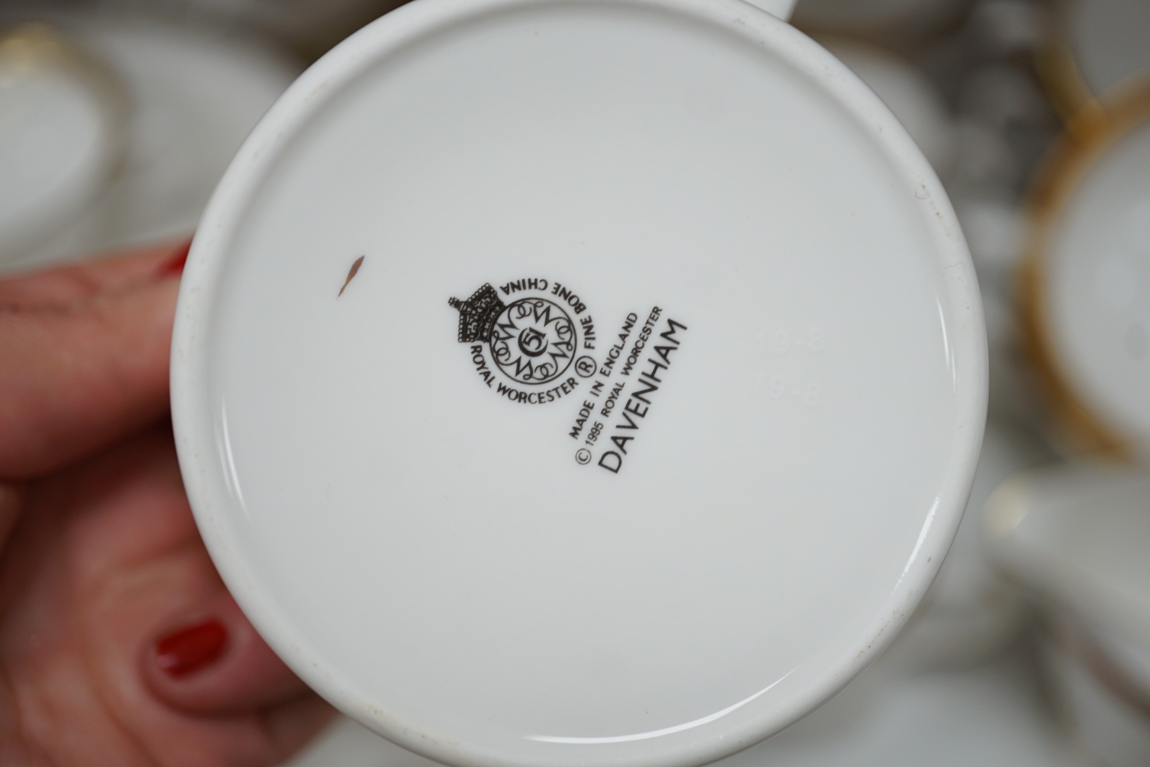 A Royal Worcester ‘Davenham’ part twelve place setting dinner service